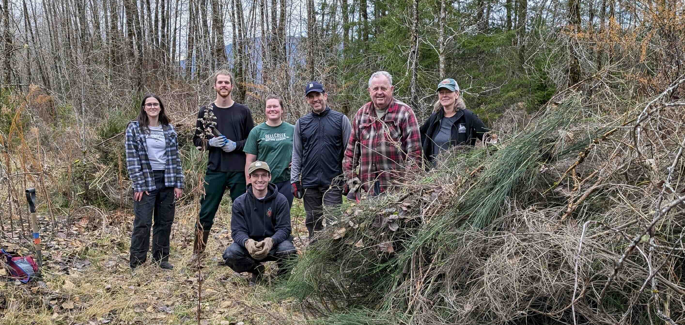 Volunteers at Spruce Roost Reserve